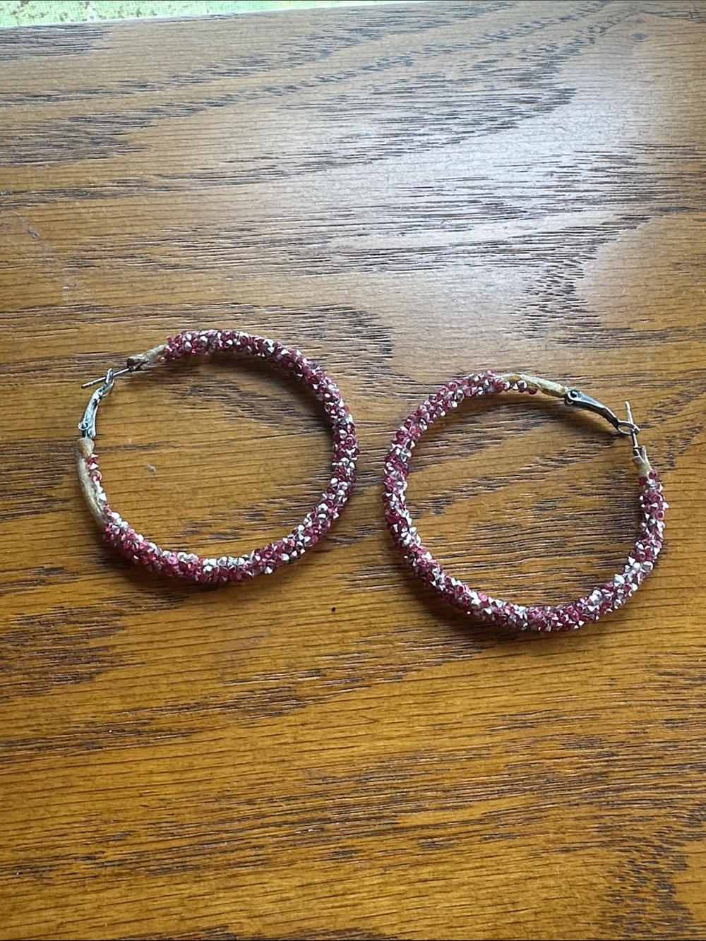 Altar'd State Pink and silver hoop earrings